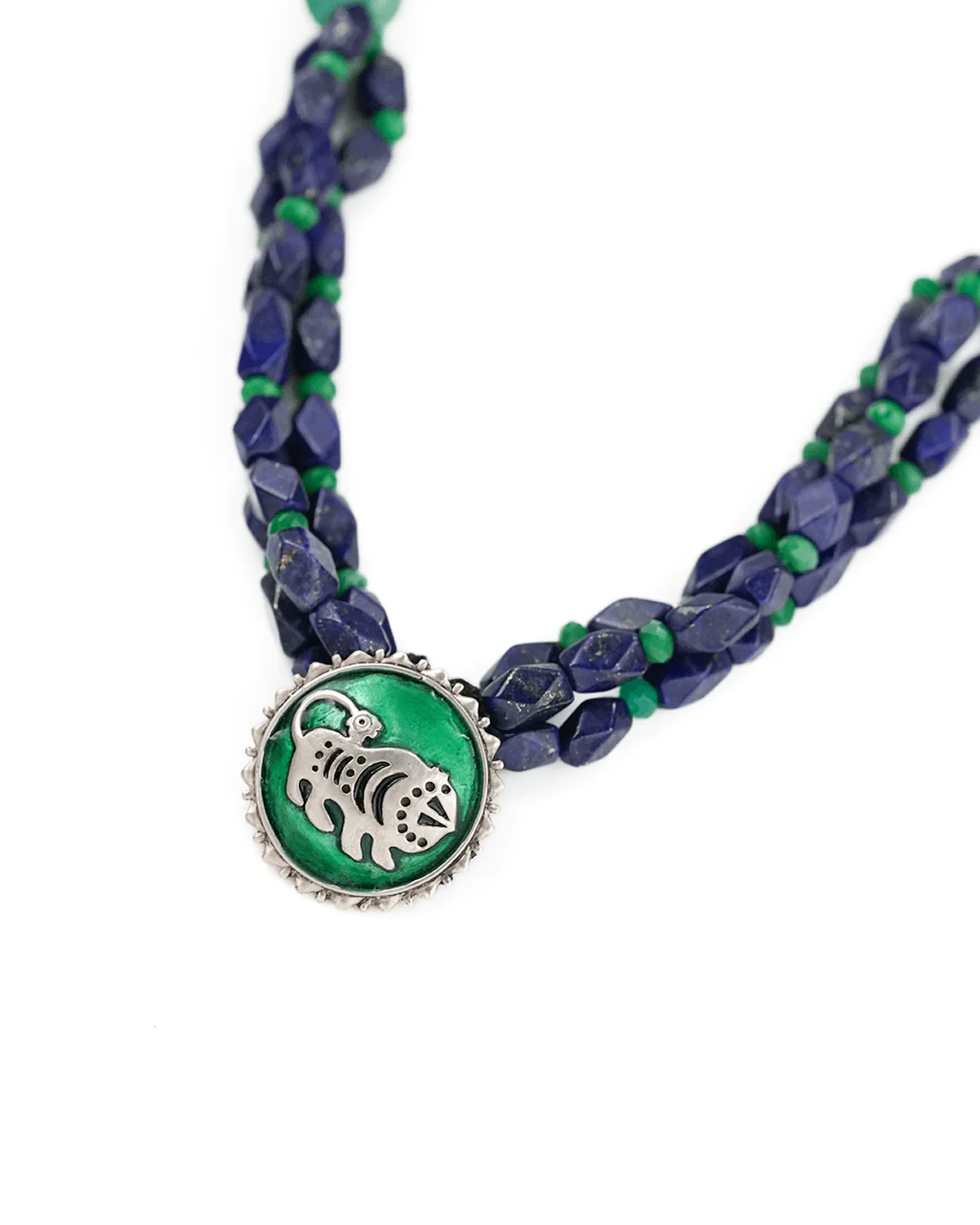 Shardul Lapiz Lazuli Silver Necklace by MOHA - Image 5