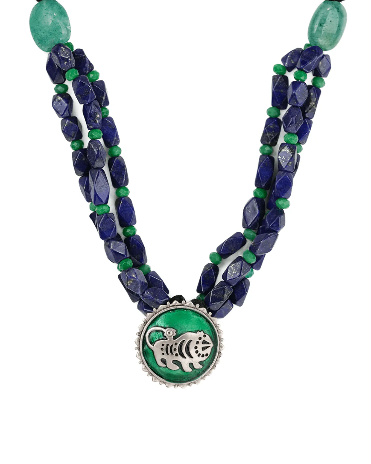 Shardul Lapiz Lazuli Silver Necklace by MOHA - Image 9