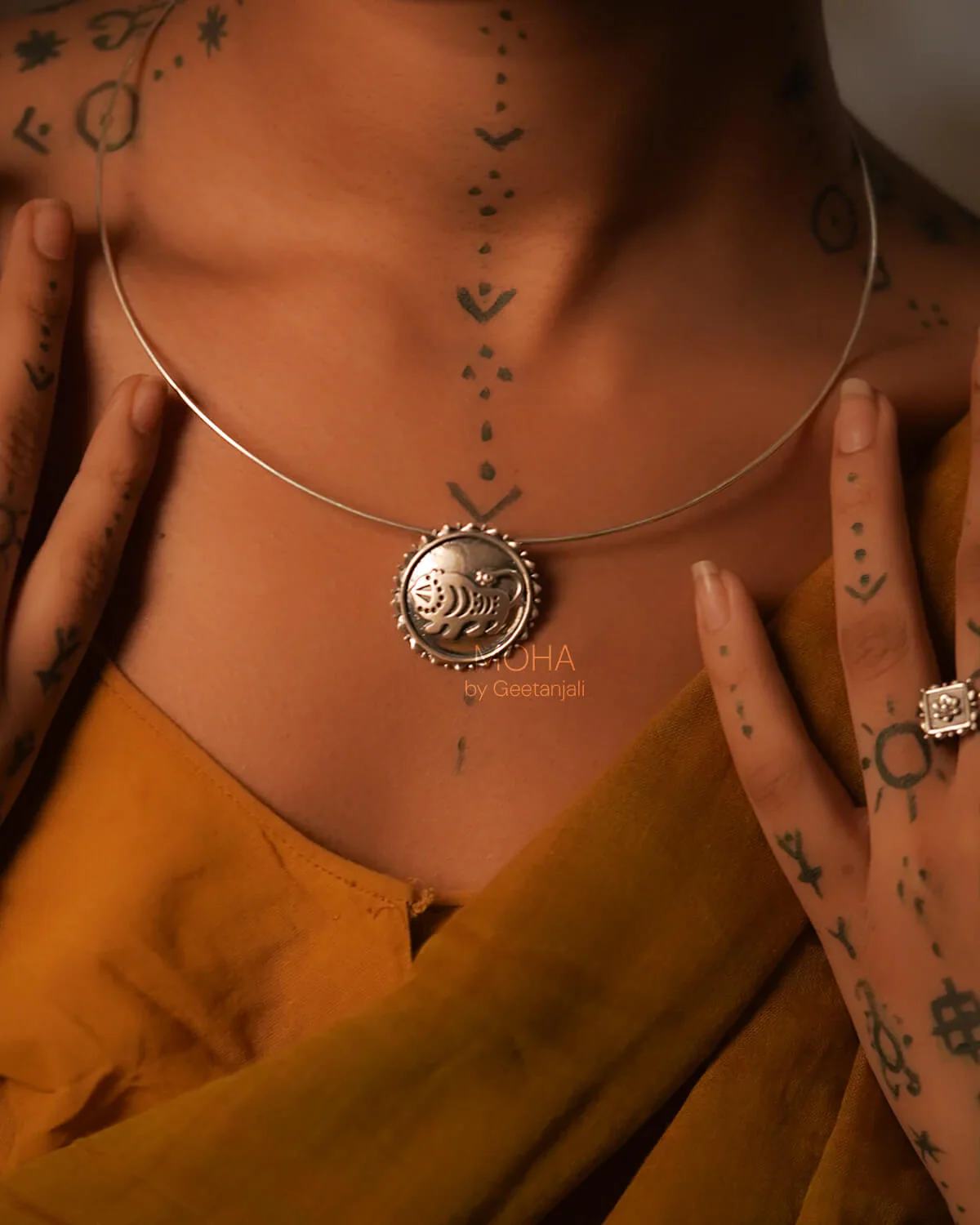 Shardul Silver Necklace by MOHA