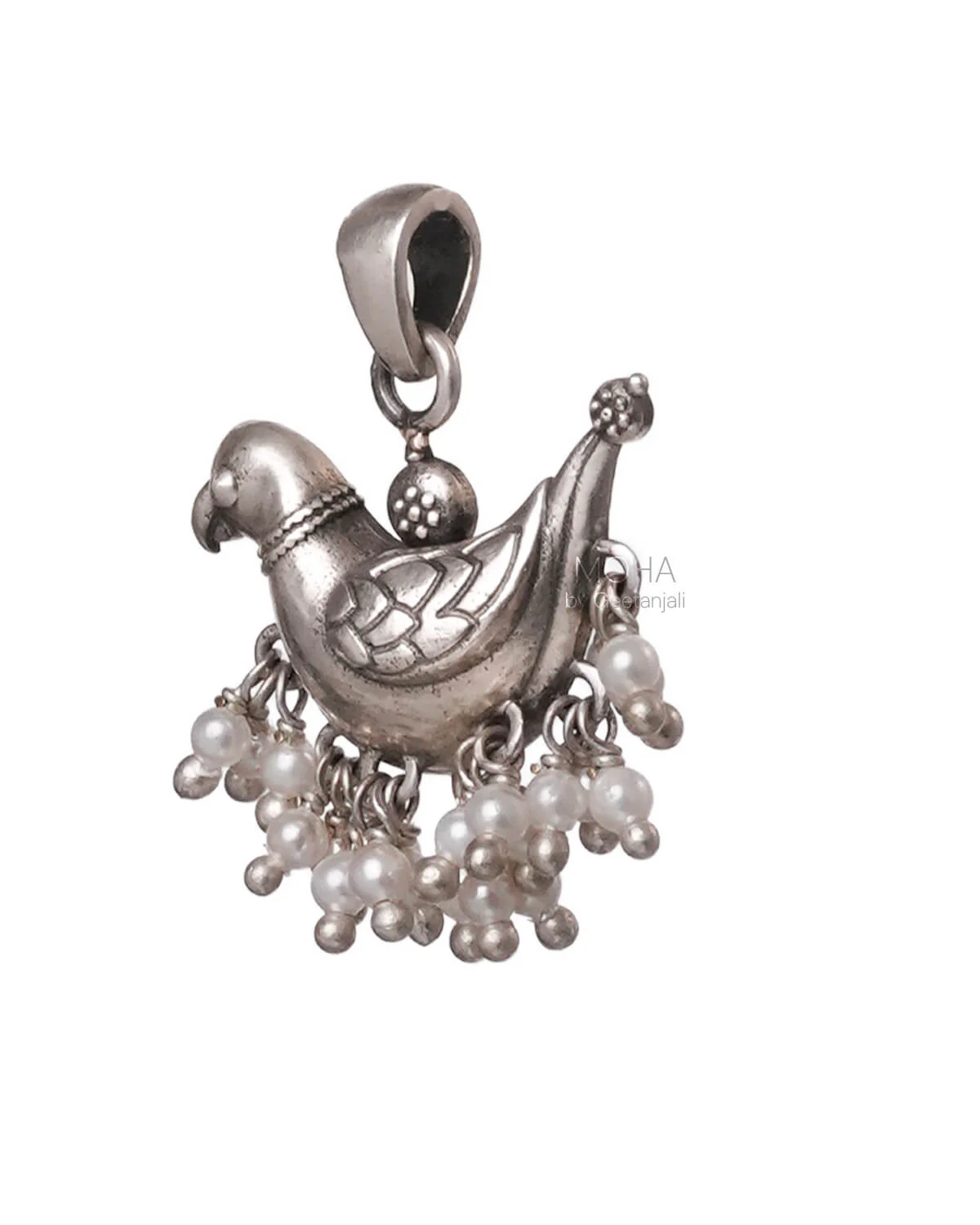 Shuk Sarika Silver Pendant by Moha (Only Pendant) - Image 4