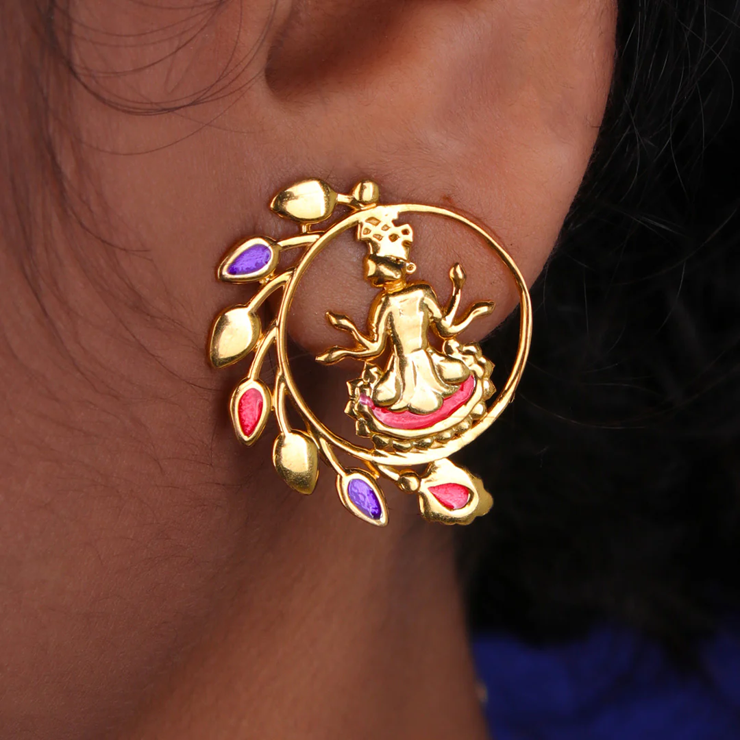 Shyam Silver Stud Earrings By Moha - Image 5