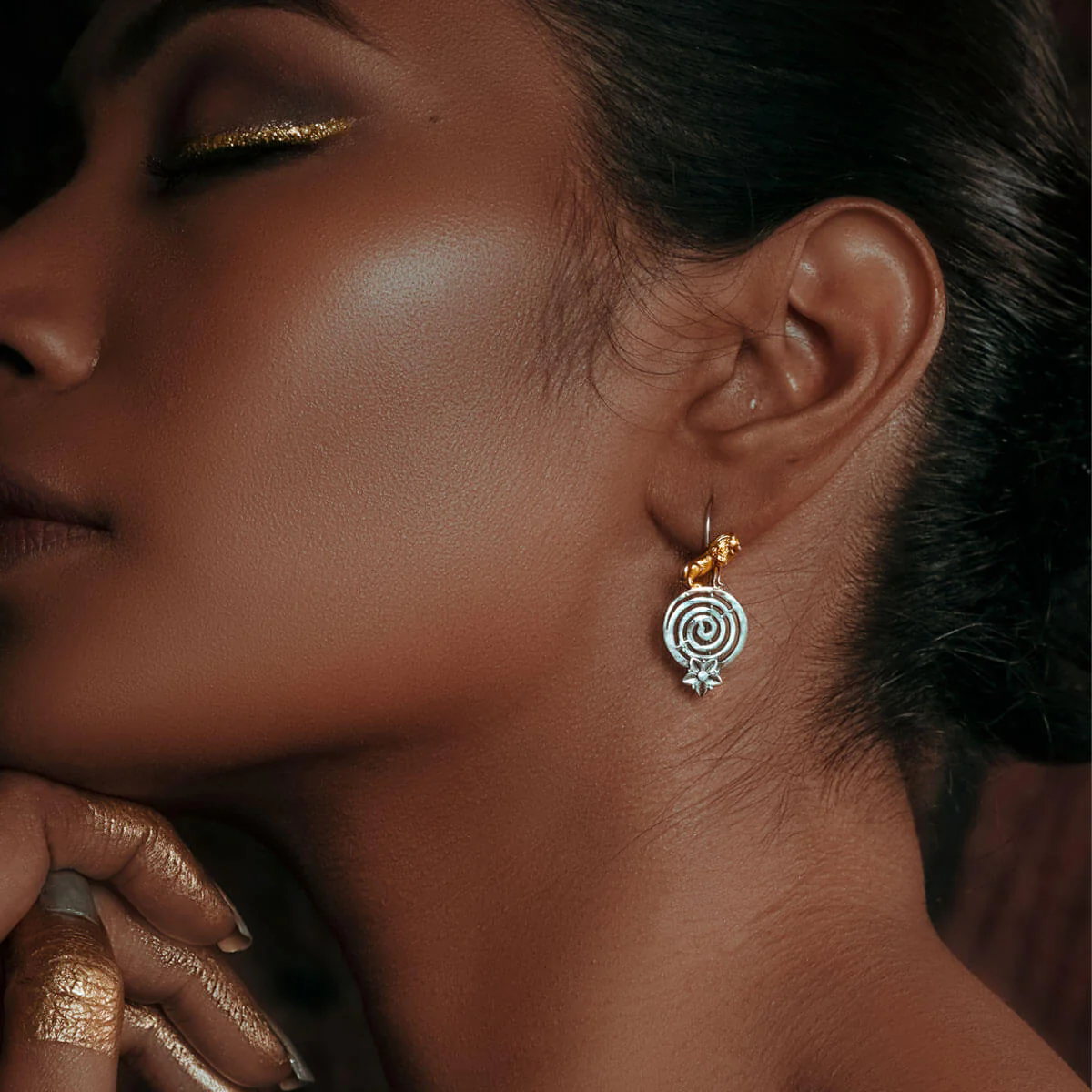Sinhal Vartula Silver Earrings by MOHA - Image 5