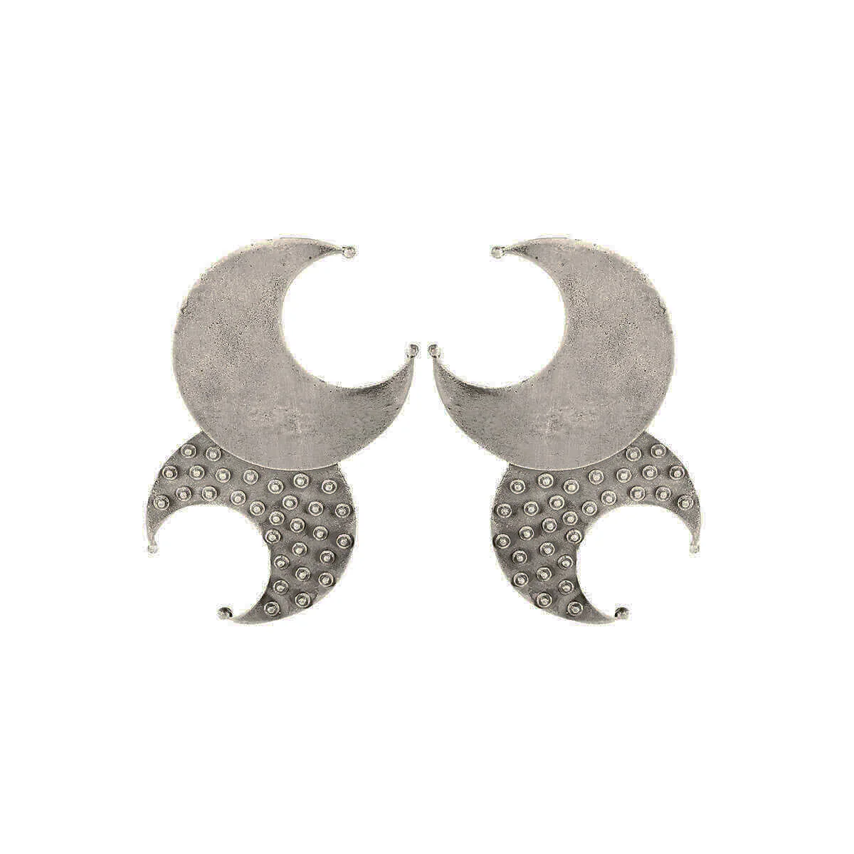 Moon Dangle Silver Earrings - Image 2