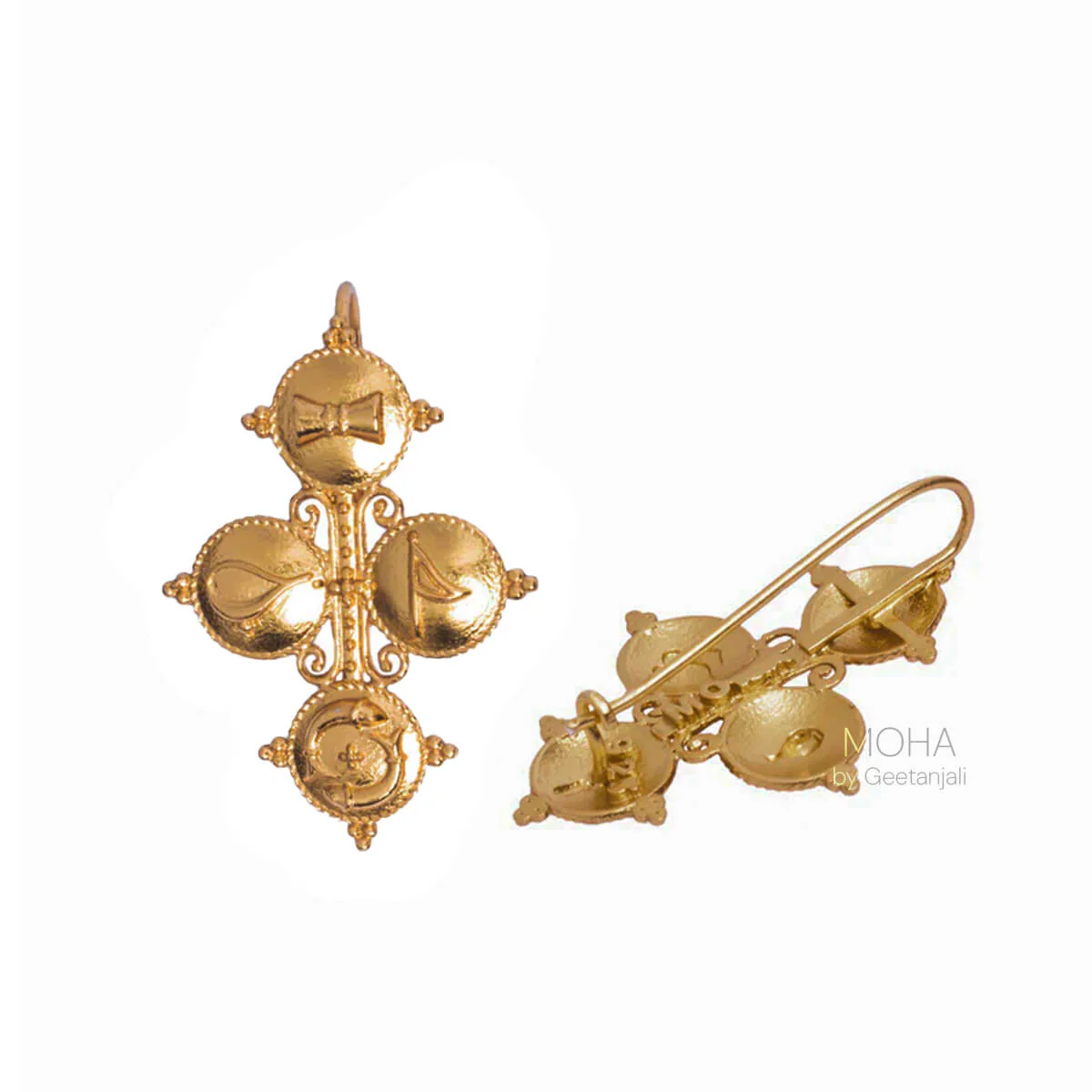 Tatva Gold Plated Silver Earrings By Moha - Image 3
