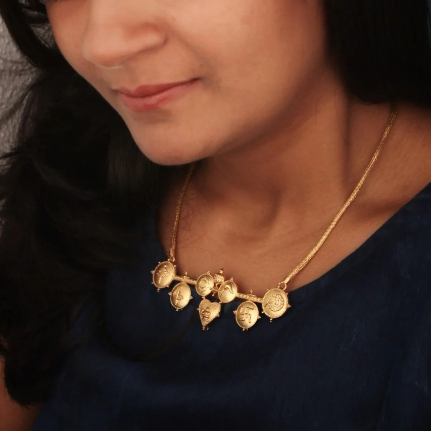 Tatva Gold Plated Silver Necklace By Moha - Image 4