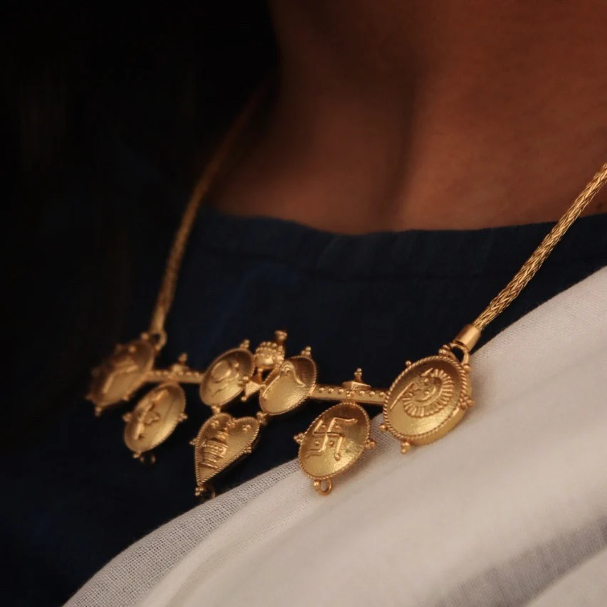 Tatva Gold Plated Silver Necklace By Moha - Image 5