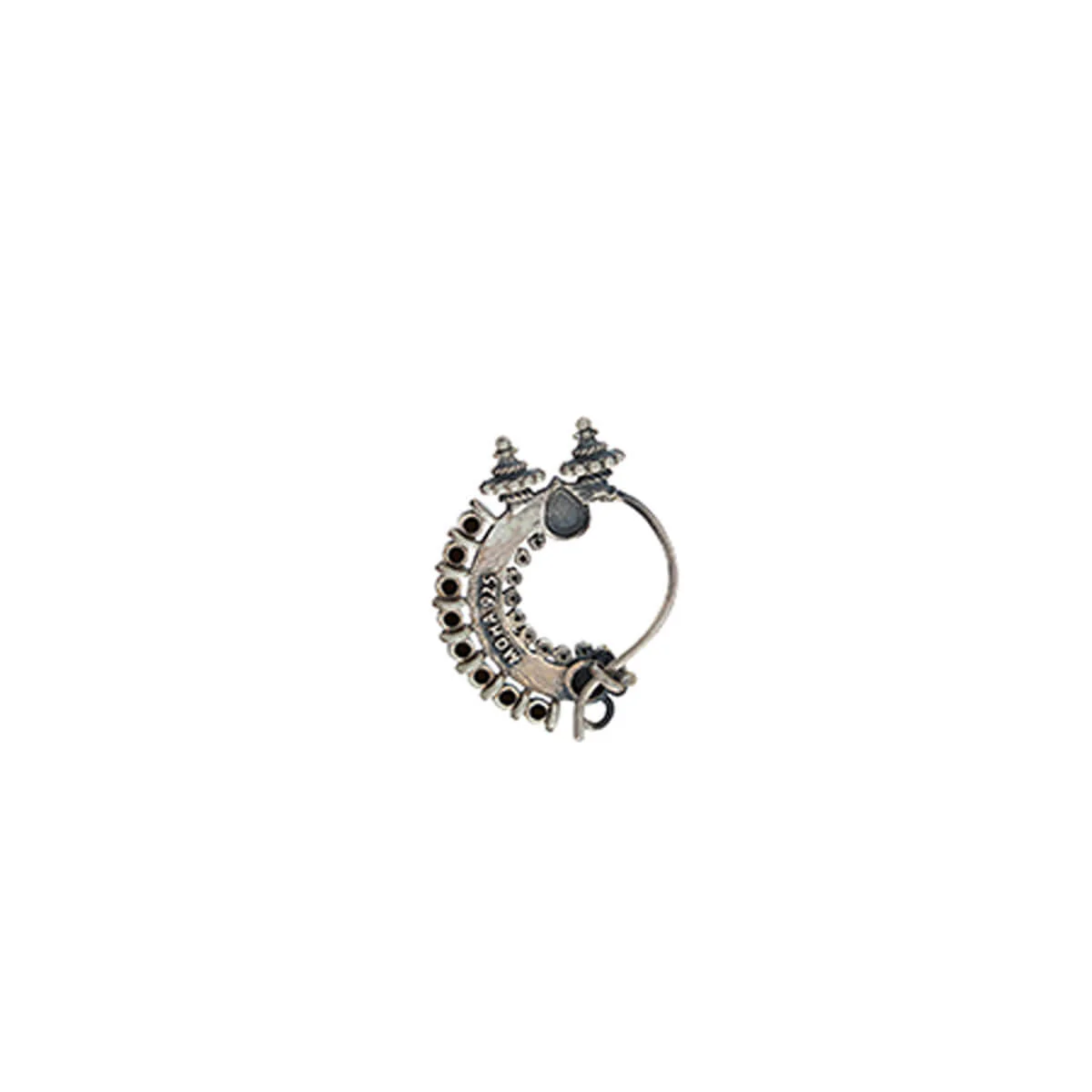 Temple Silver Nath Black (Pierced, Left) by MOHA - Image 3