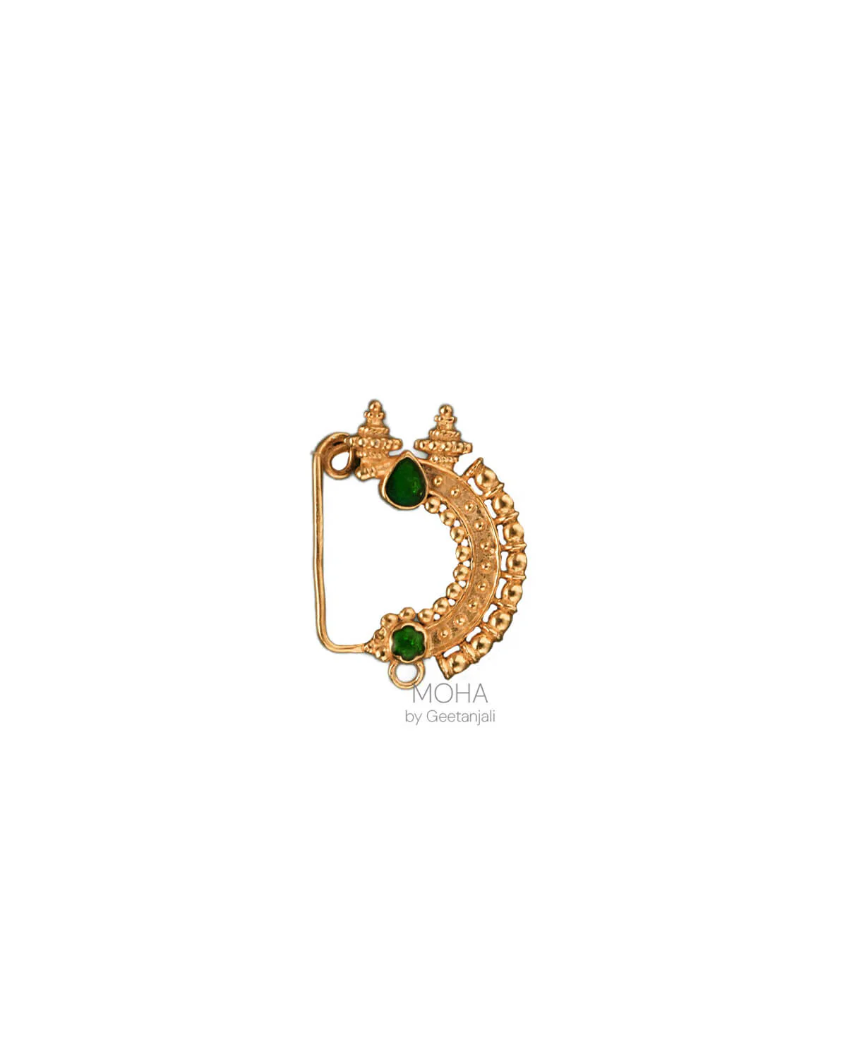 Temple Silver Nath Gold Plated (Clip on, Left) by MOHA