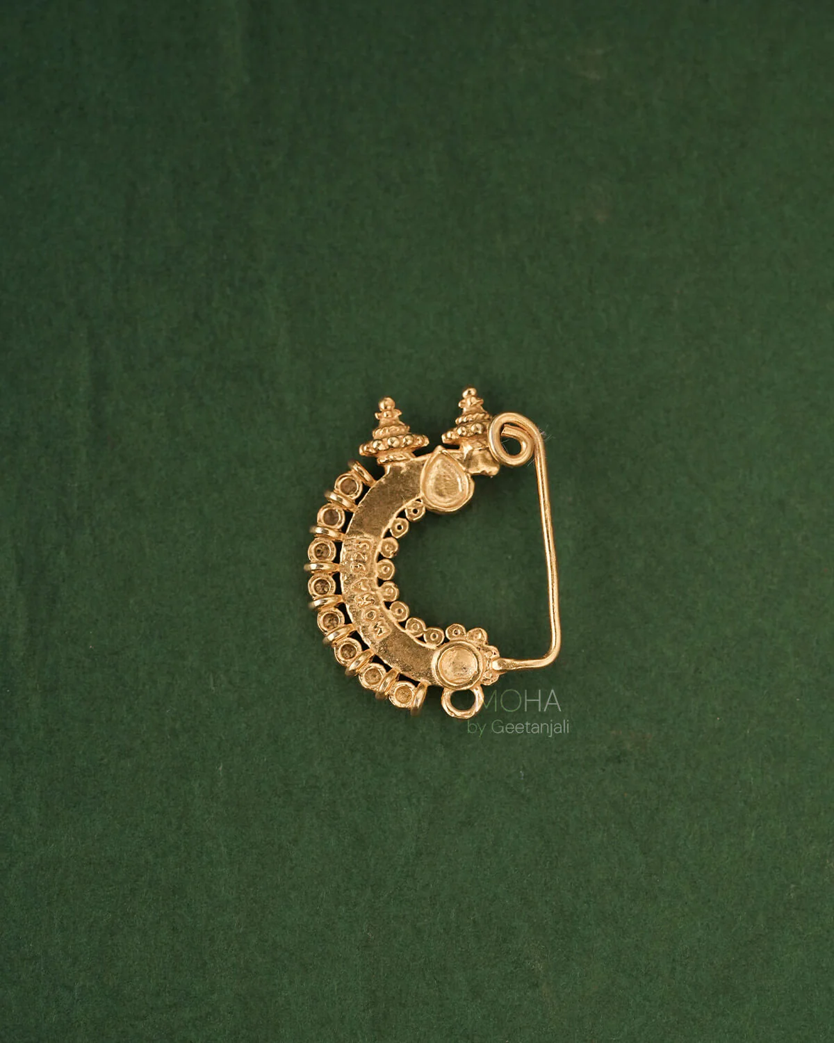 Temple Silver Nath Gold Plated (Clip on, Left) by MOHA - Image 5