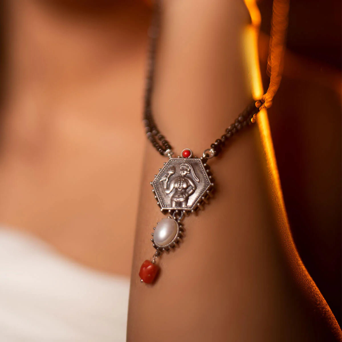 Tribal Queen Silver Mangalsutra by MOHA - Image 3