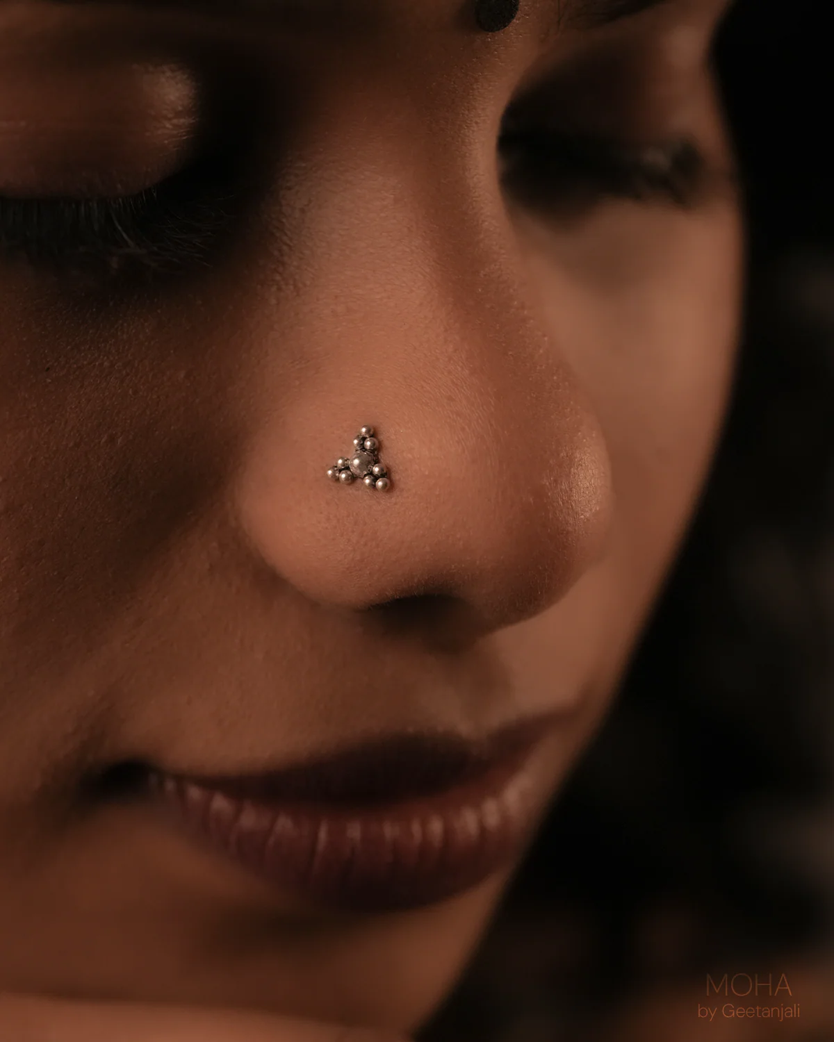 Trikona Silver Nosepin by MOHA - Image 5