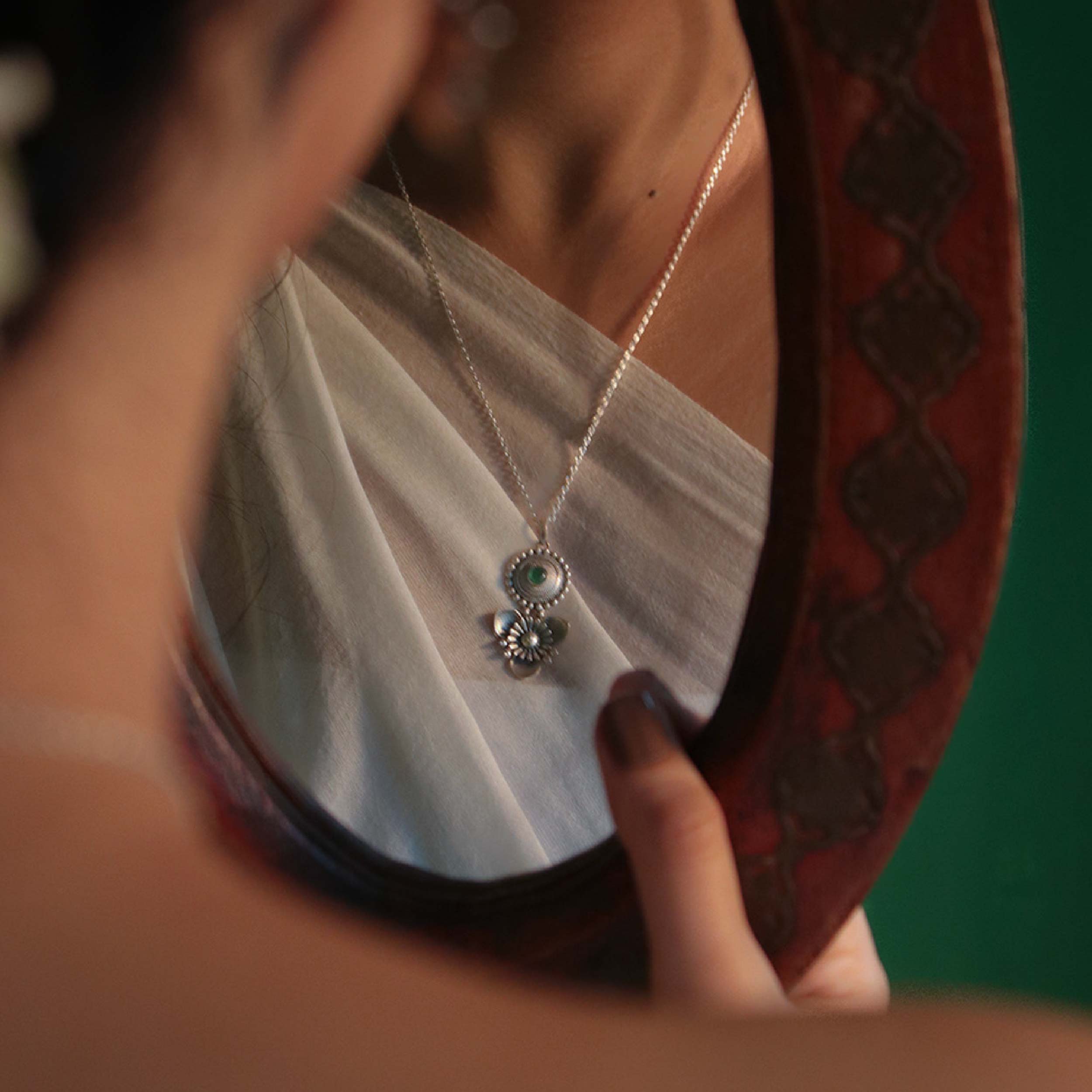 Triloki Abha Silver Chain Pendant by MOHA - Image 3