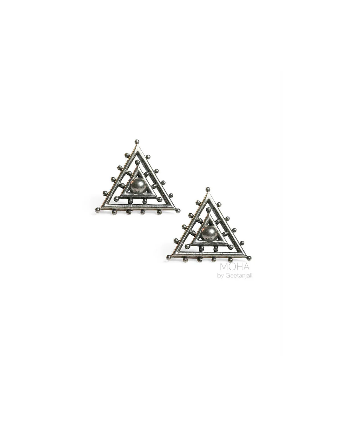 Trisha Silver Stud Earrings by MOHA