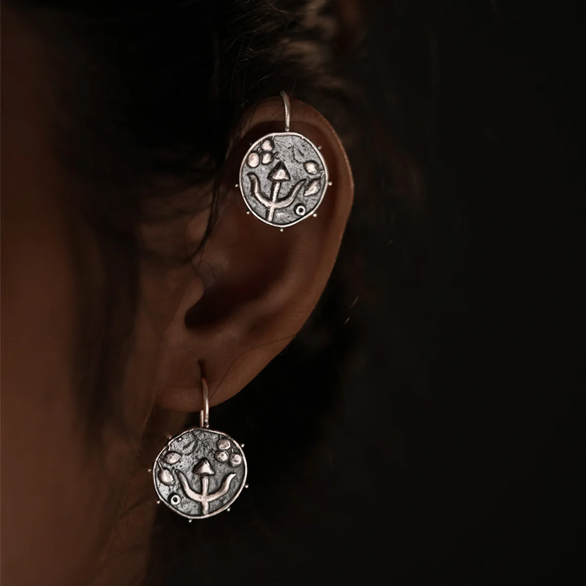 Trishul Silver Earrings by MOHA - Image 3