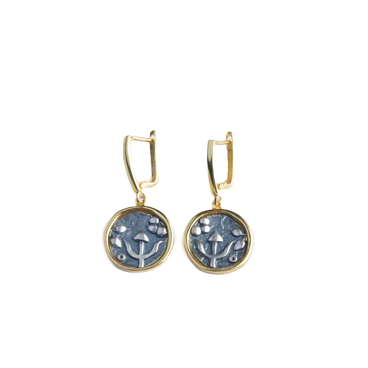 Trishul Silver Earrings Dual Toned by MOHA - Image 5