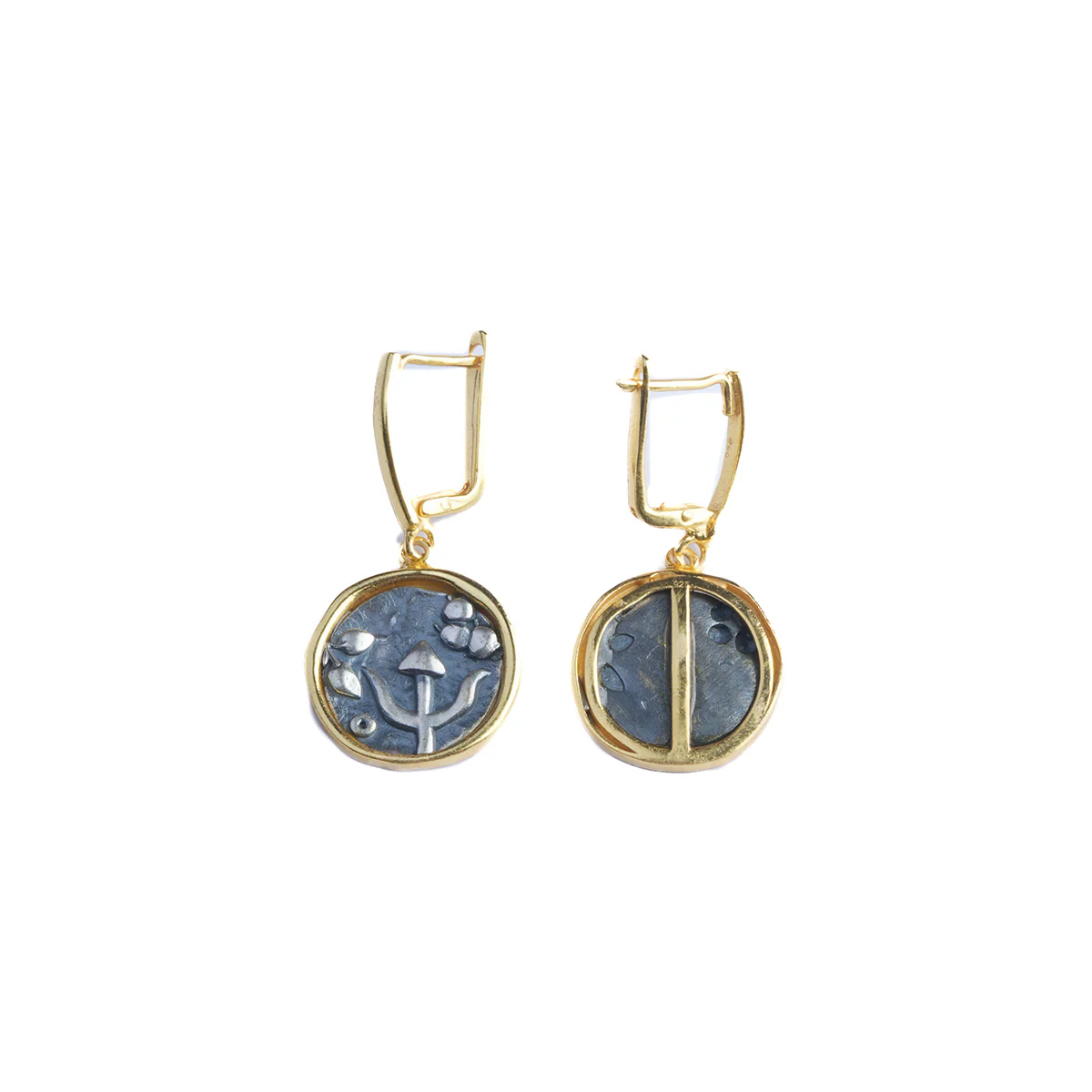 Trishul Silver Earrings Dual Toned by MOHA - Image 6