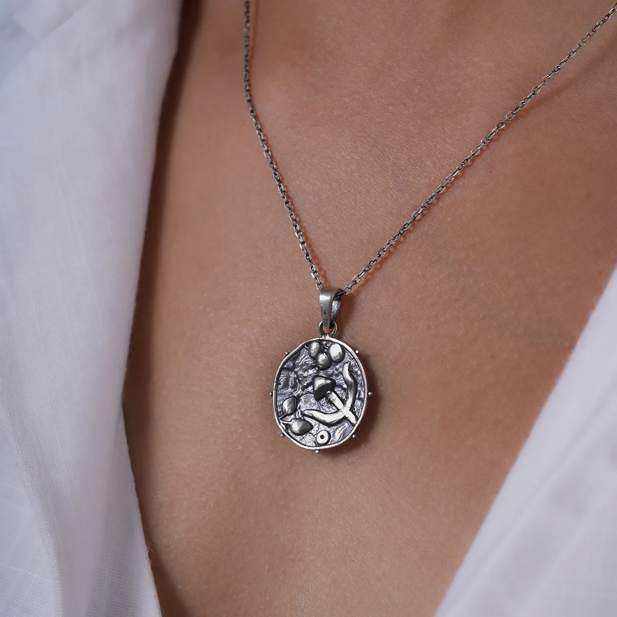 Trishul Silver Pendant with Chain by MOHA - Image 3