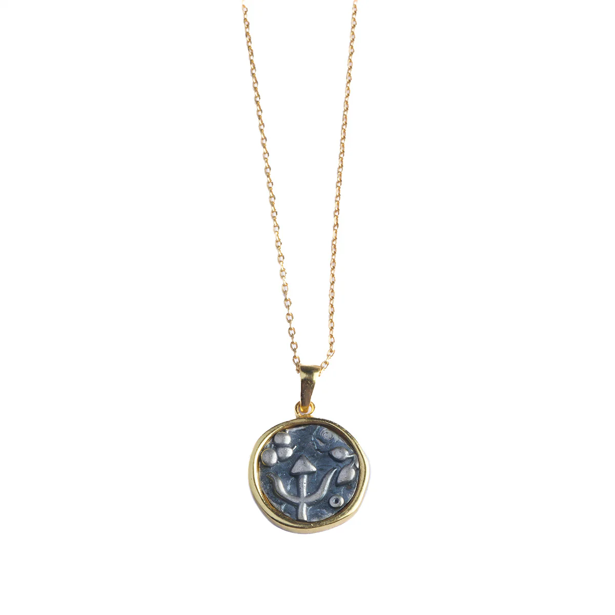 Trishul Silver Pendant with Chain Dual Toned by MOHA - Image 4