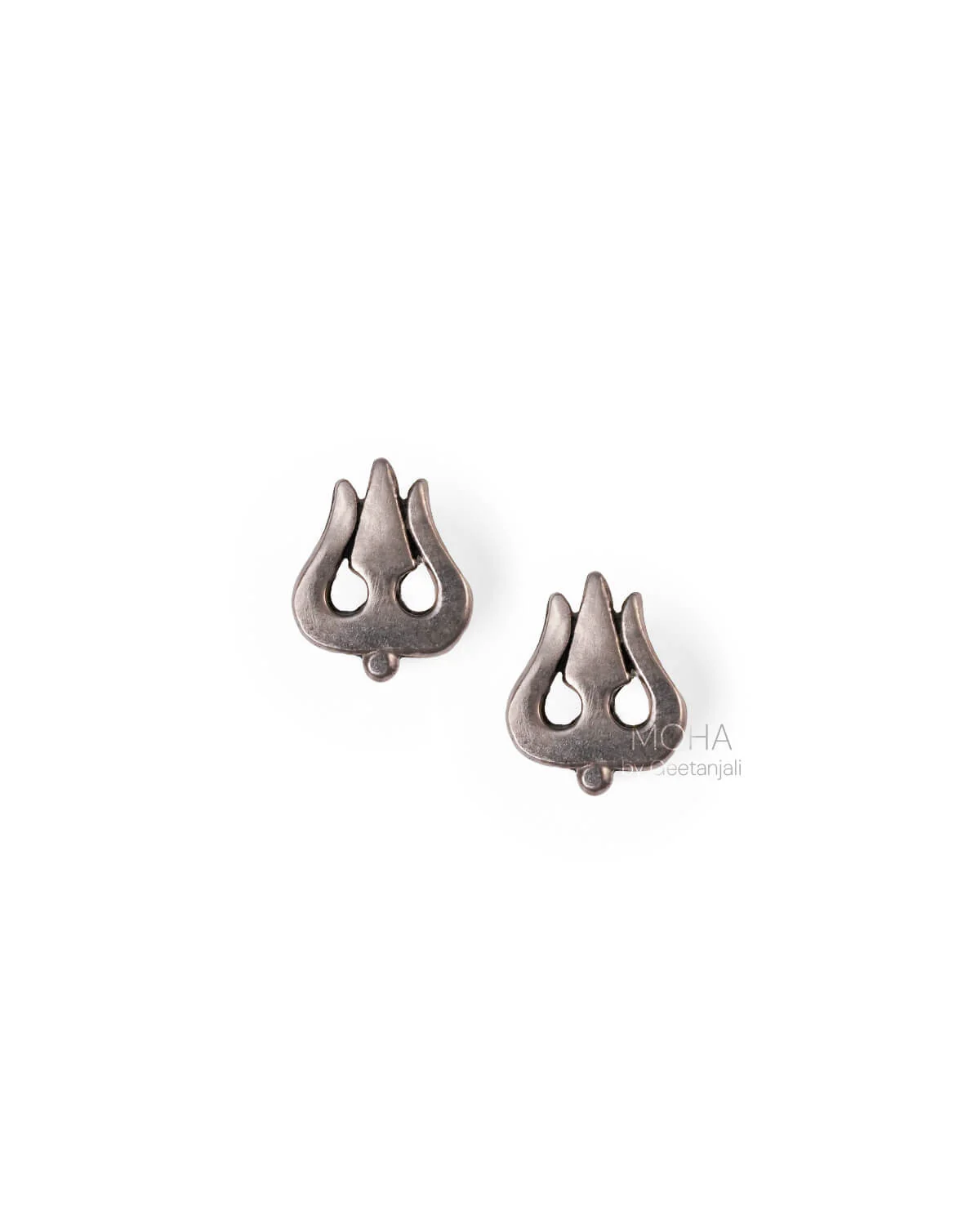 Trishula Silver Stud Earrings by MOHA - Image 3