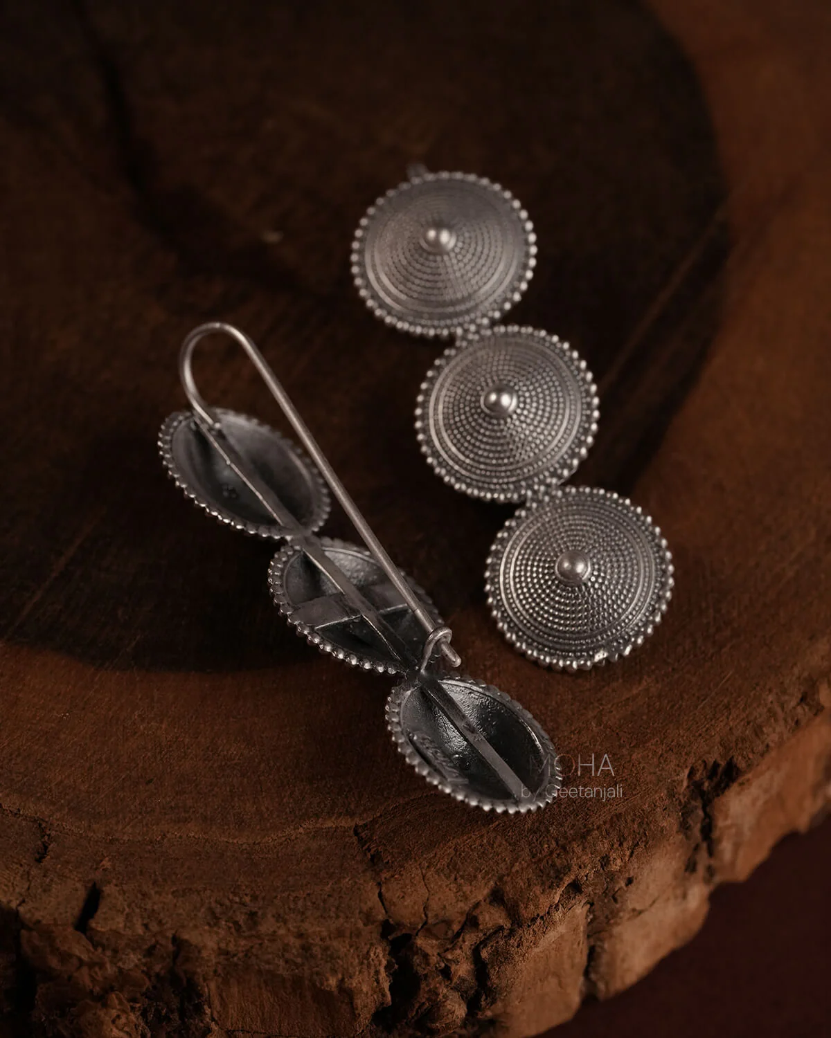Trivali Silver Dangle Earrings by MOHA - Image 4