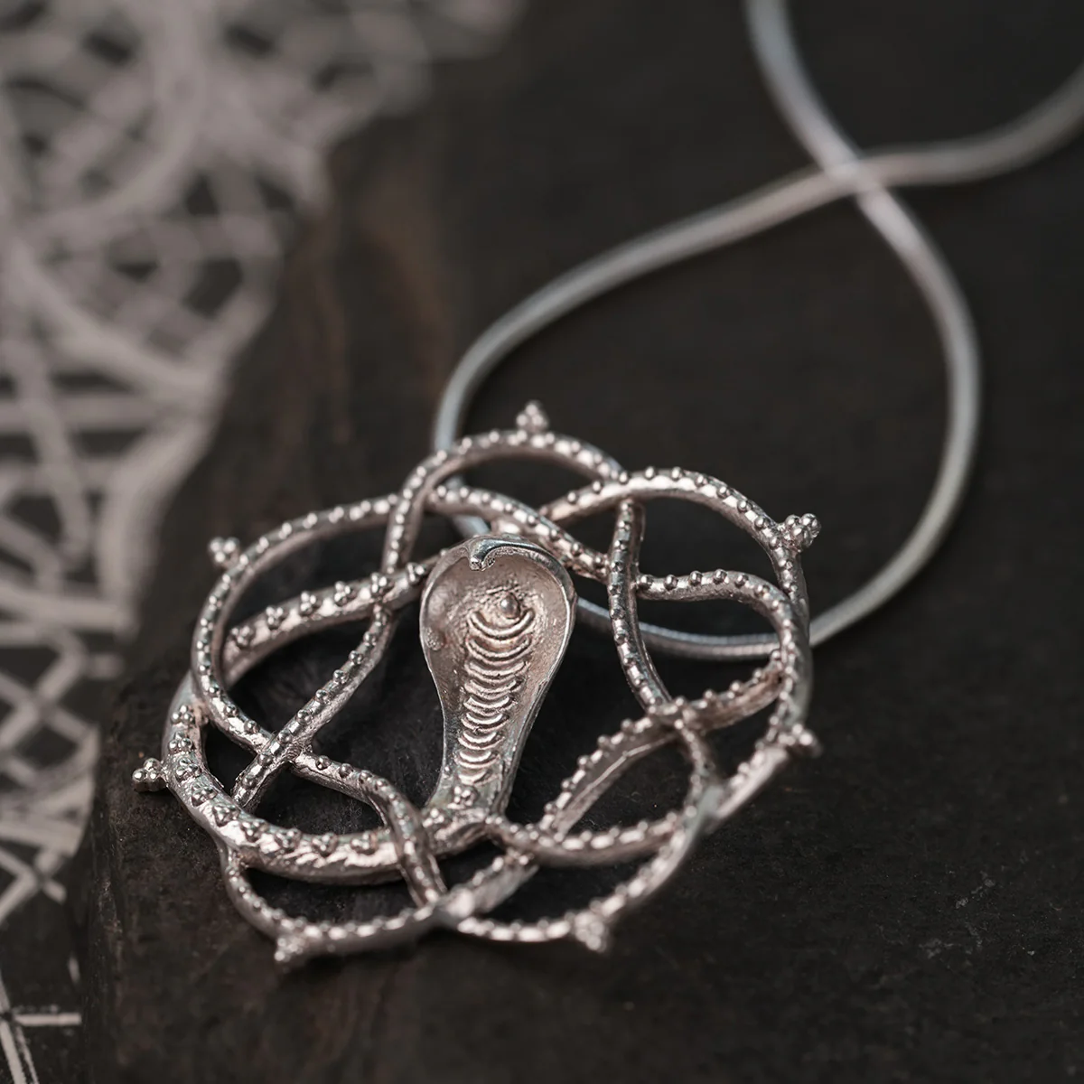Vasuki Silver Chain Pendant (Necklace) by Moha - Image 3