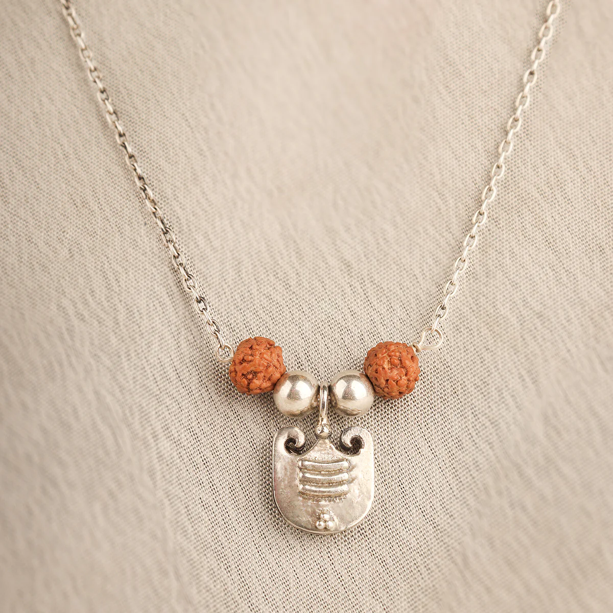 Vibhuti Charms Silver Necklace by Moha - Image 4