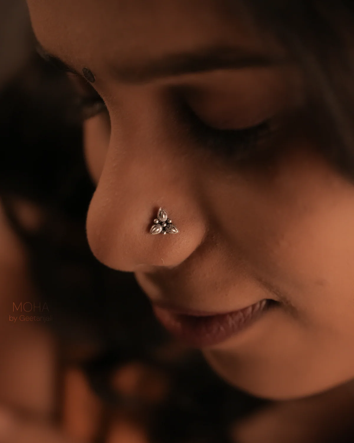 Vrinda Silver Nosepin by MOHA - Image 2