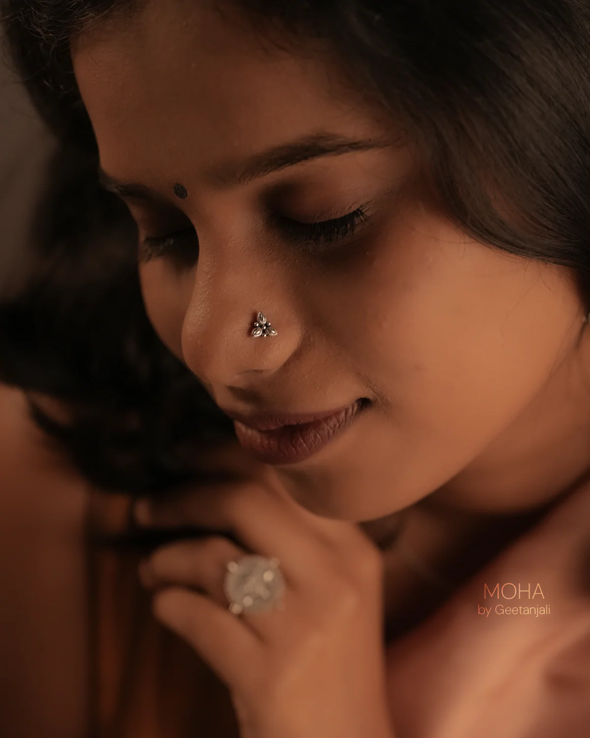 Vrinda Silver Nosepin by MOHA - Image 5