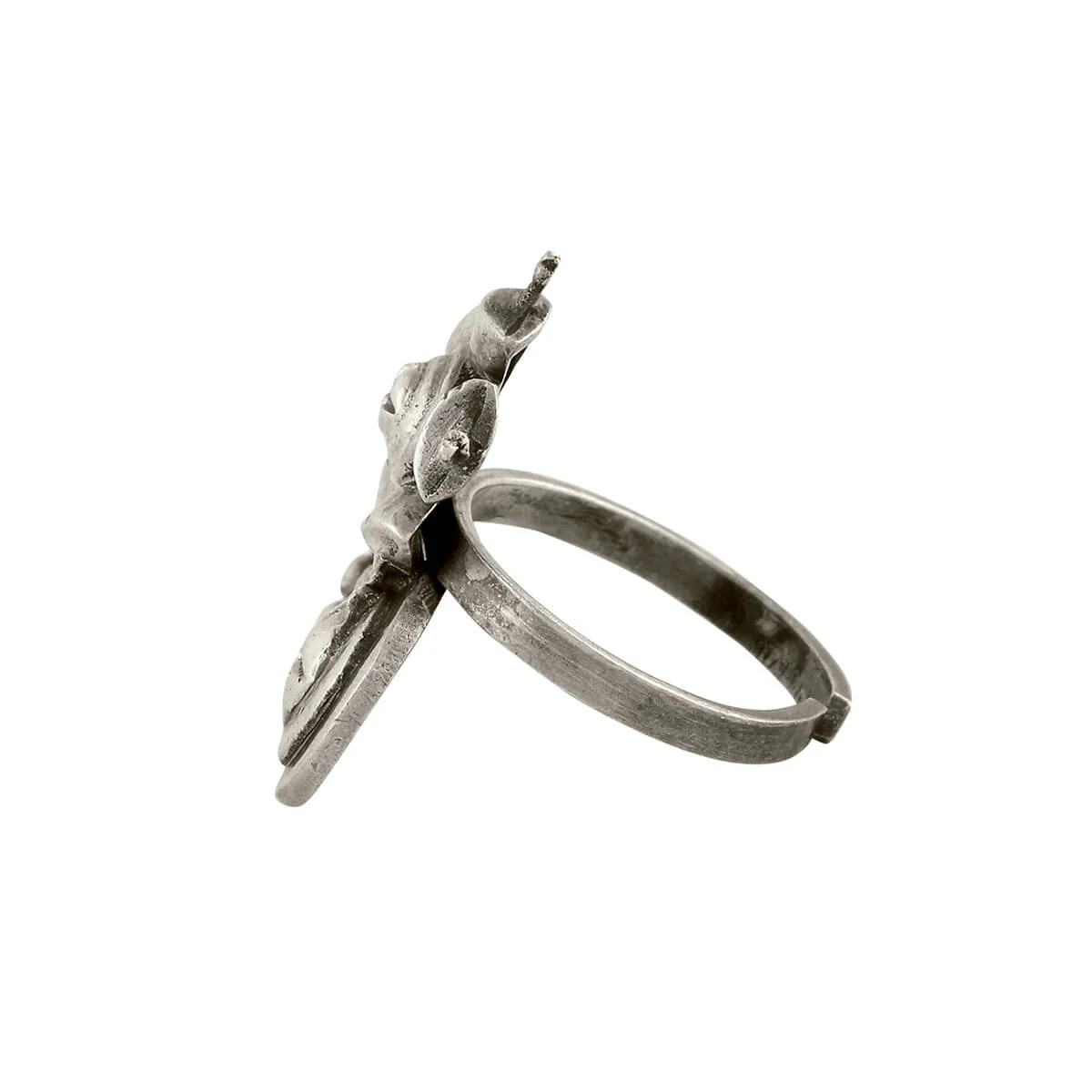 West Rose Circle Silver Finger Ring - Image 3