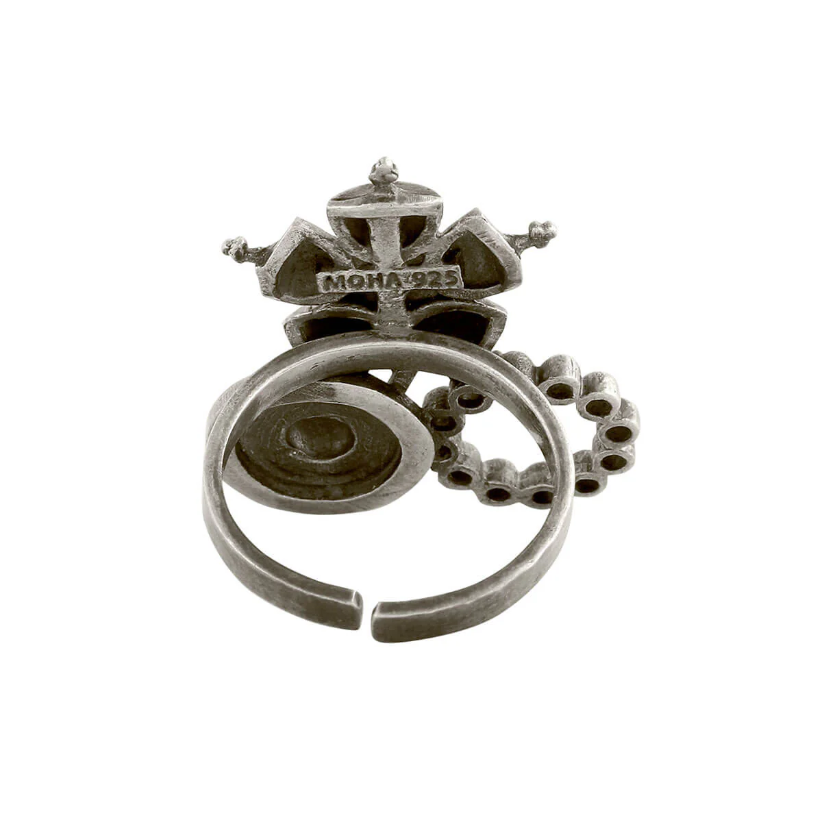 West Rose Circle Silver Finger Ring - Image 4