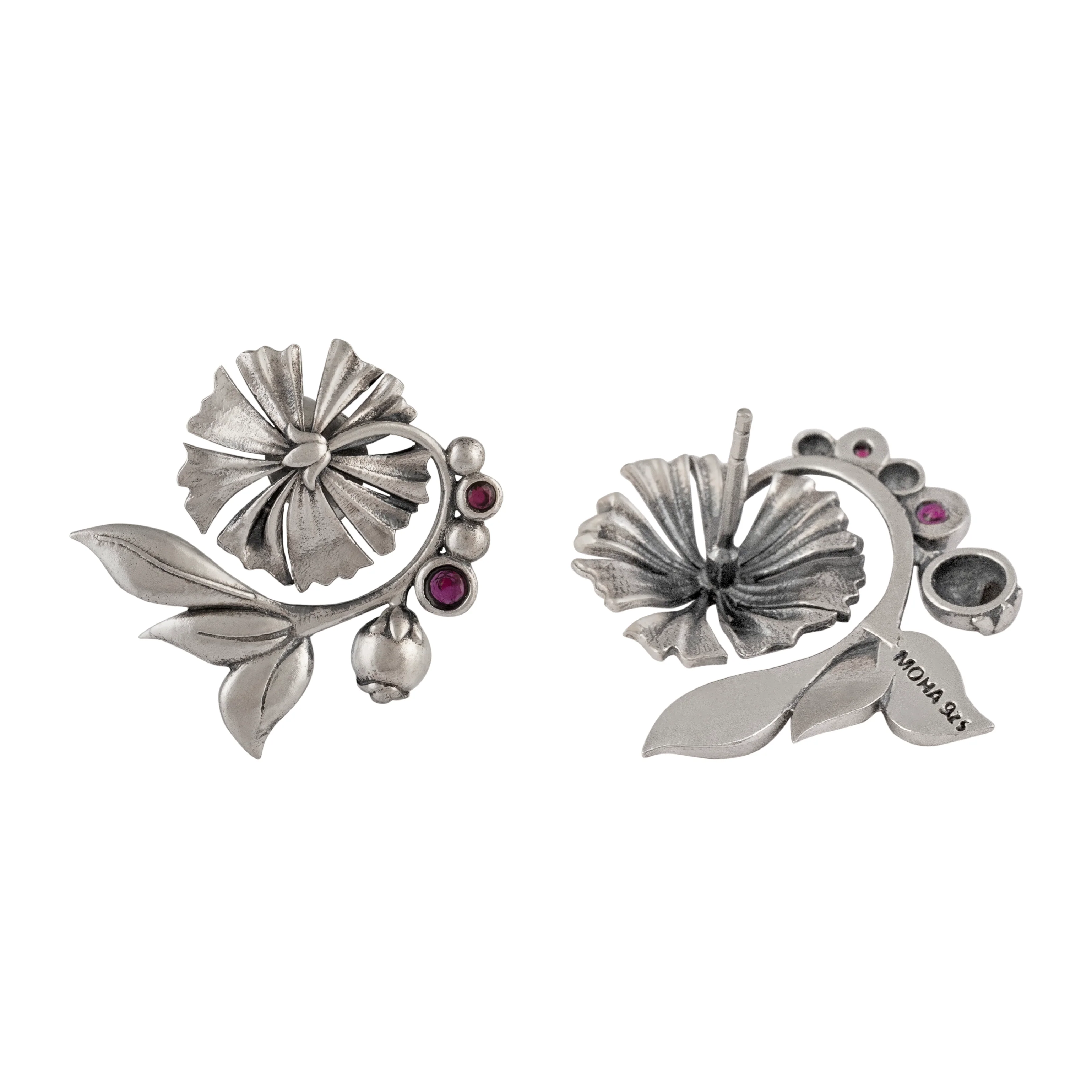 William Morris - Bloom Lilly Silver Stud Earrings Tops by Moha - Image 6
