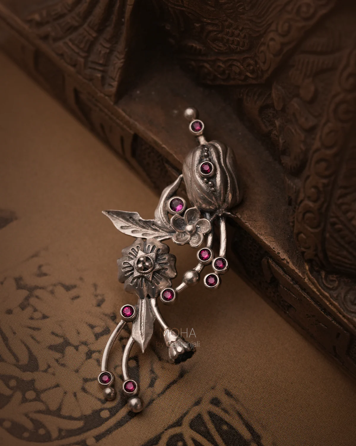 William Morris - Blossom Pod Vertical Silver Pendant by Moha (Only Pendant) - Image 3