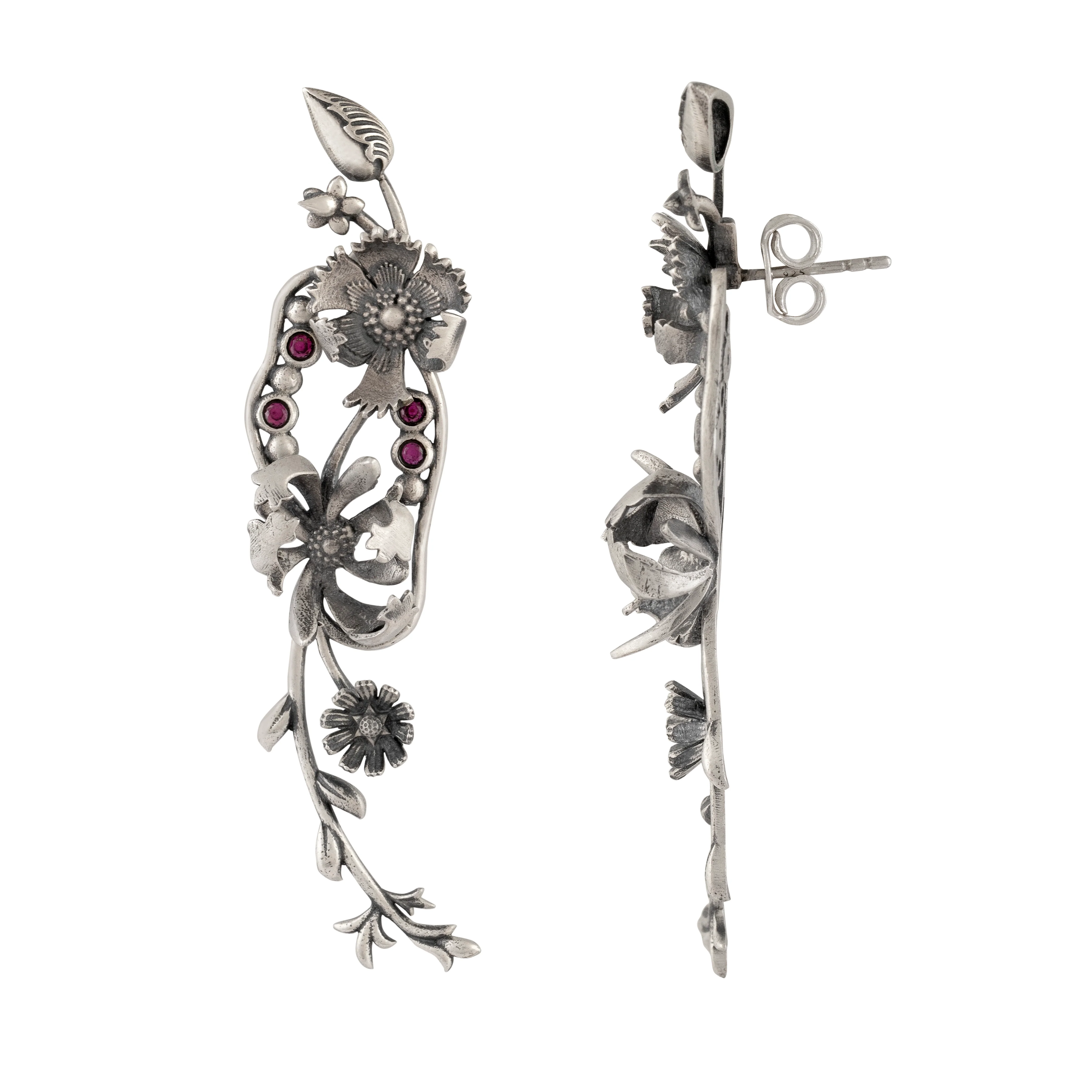 William Morris - Compton Silver Dangling Earrings by Moha - Image 4