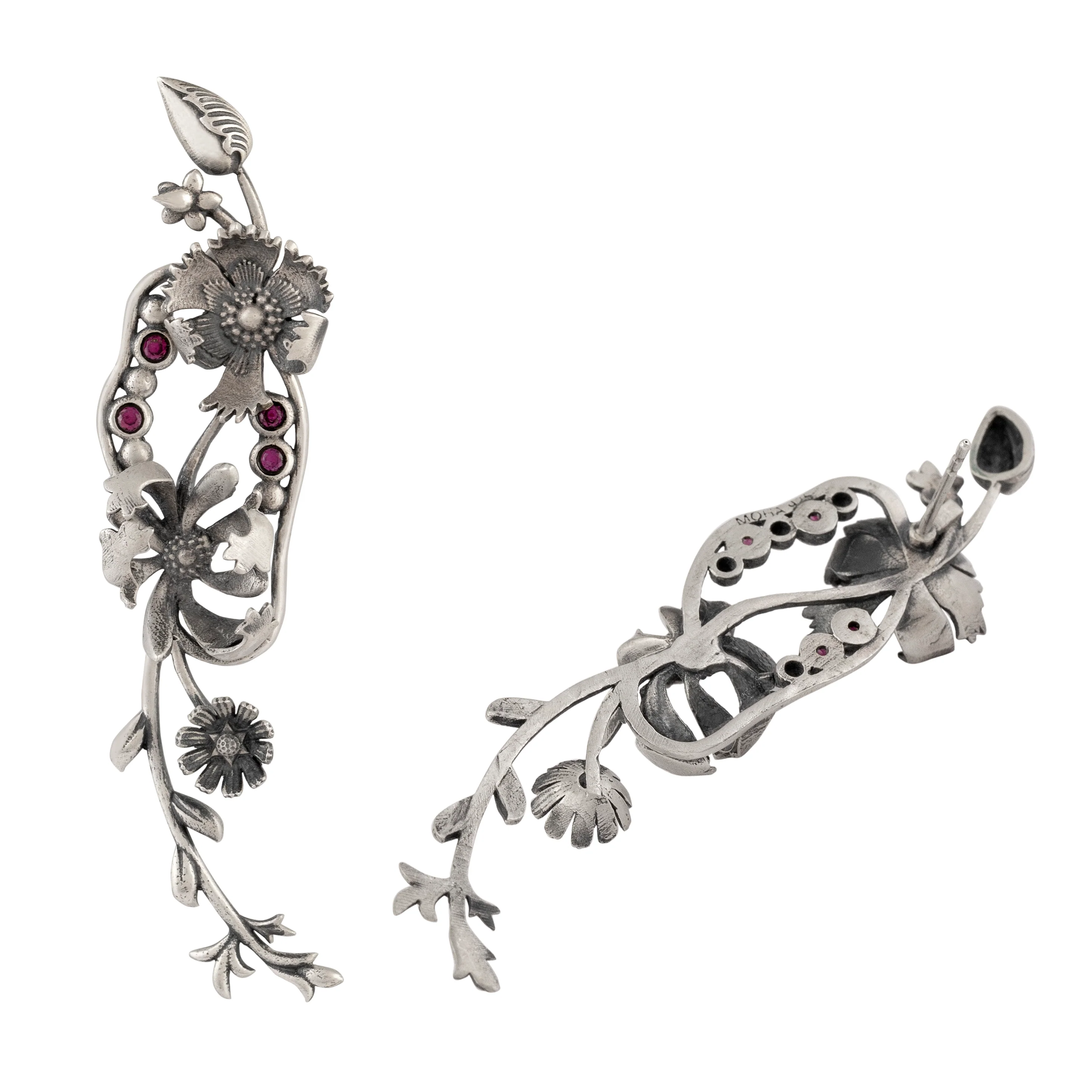 William Morris - Compton Silver Dangling Earrings by Moha - Image 5