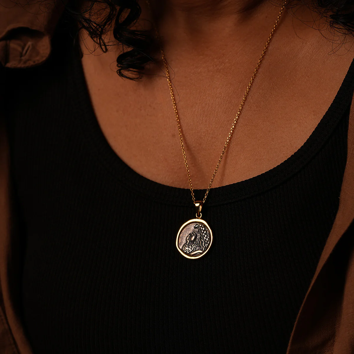 Zeus Silver Pendant with Chain Dual Toned by MOHA - Image 4
